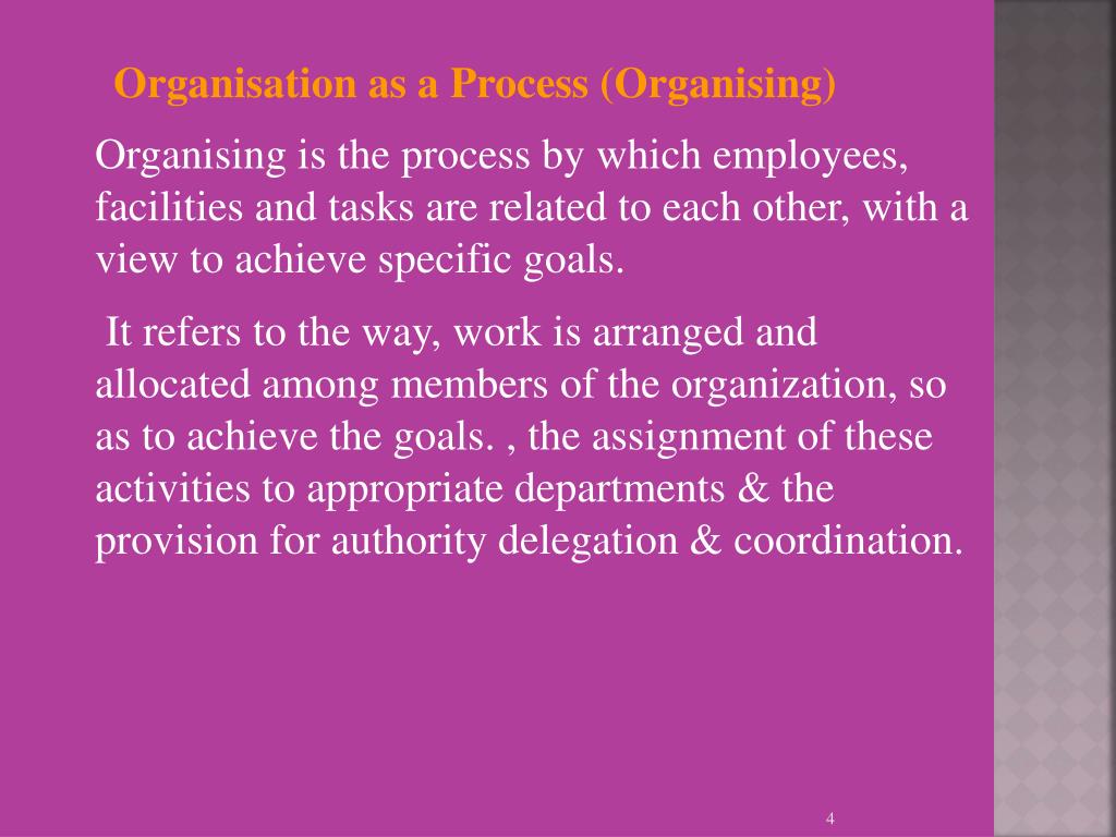 Process of Organizing: Delegation of Authority, Coordination