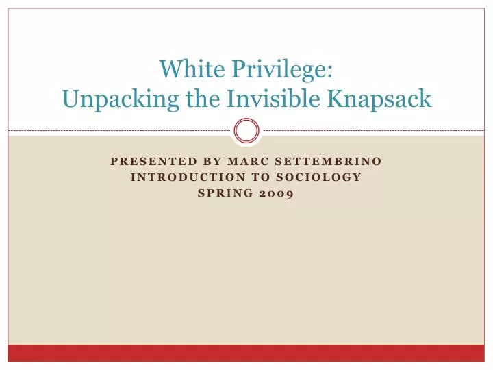 knapsack of white privilege