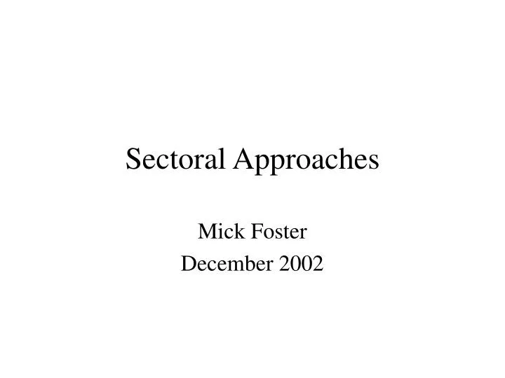 sectoral approaches n.