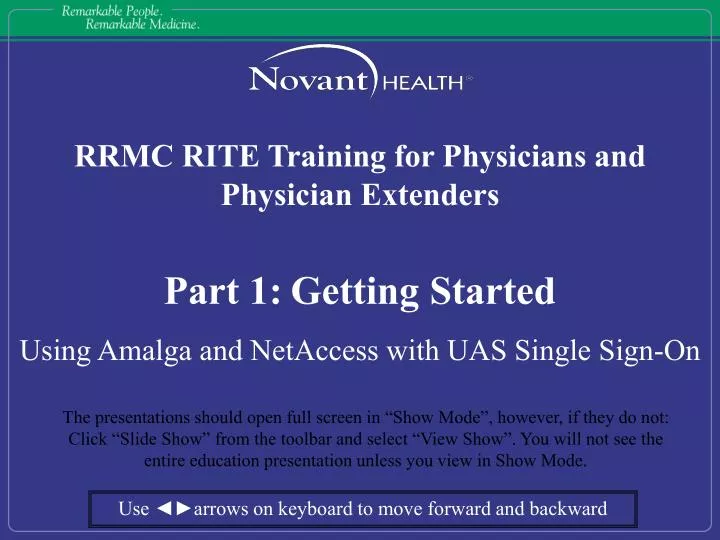 PPT RRMC RITE Training for Physicians and Physician Extenders Part 1