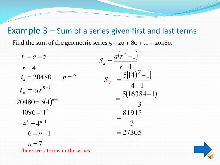 formula for sum of geometric sequence