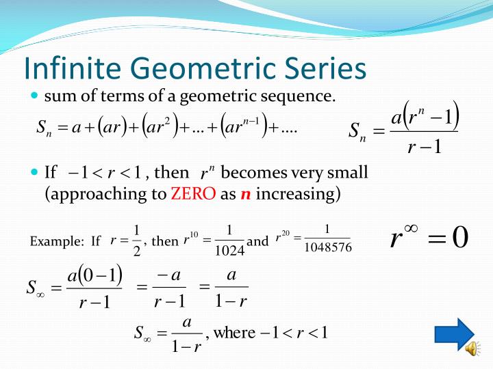 PPT Infinite Geometric Series PowerPoint Presentation ID 5277225