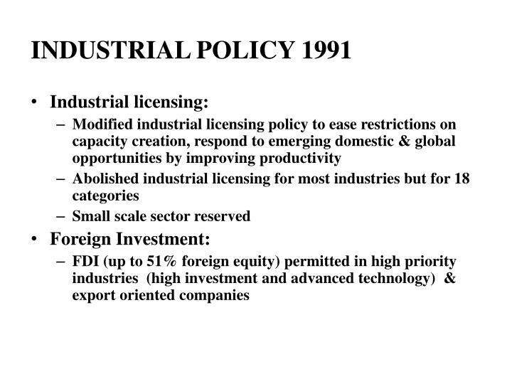 indian industrial policy after 1991 indian industrial policy after 1991