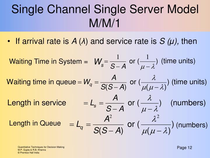 Single server queuing models