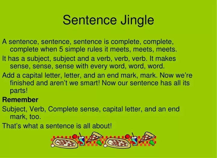 sentence jingle n.