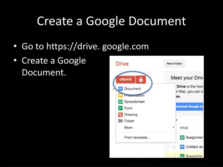 PPT - Create a Google Document PowerPoint Presentation, free download