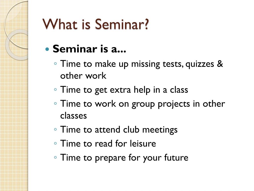 seminar work introduction