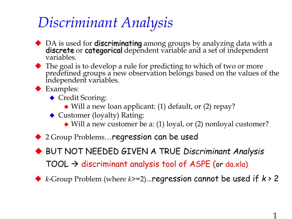 discriminant analysis in marketing research