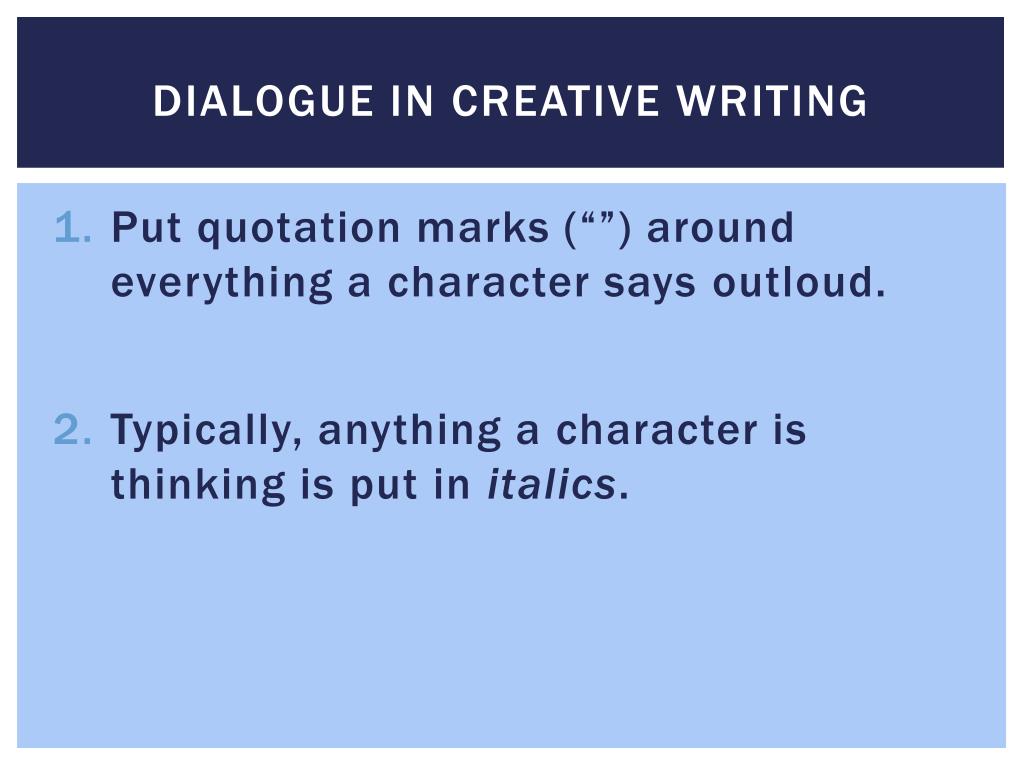 dialogue creative writing