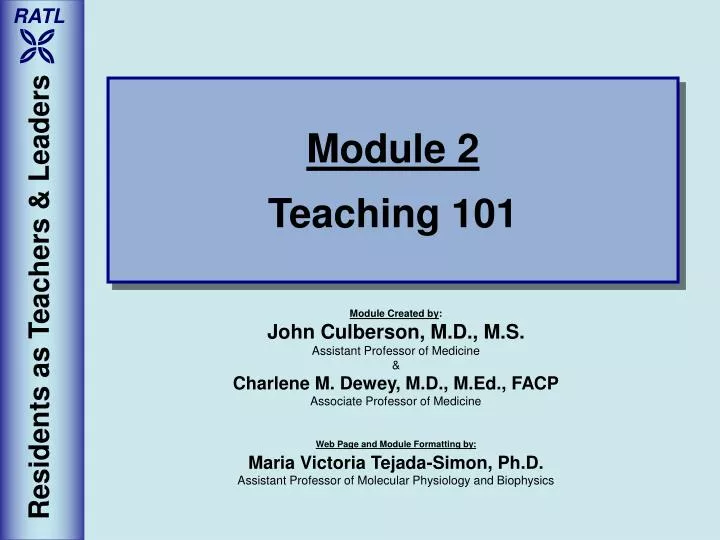 module 2 teaching 101 n.