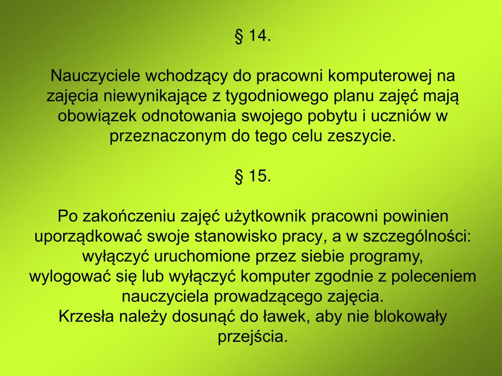 PPT REGULAMIN PRACOWNI KOMPUTEROWEJ PowerPoint Presentation Free PPT REGULAMIN PRACOWNI KOMPUTEROWEJ PowerPoint Presentation Free