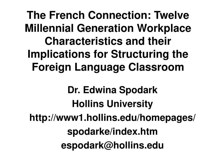 PPT Dr Edwina Spodark Hollins University Www1 hollins homepages