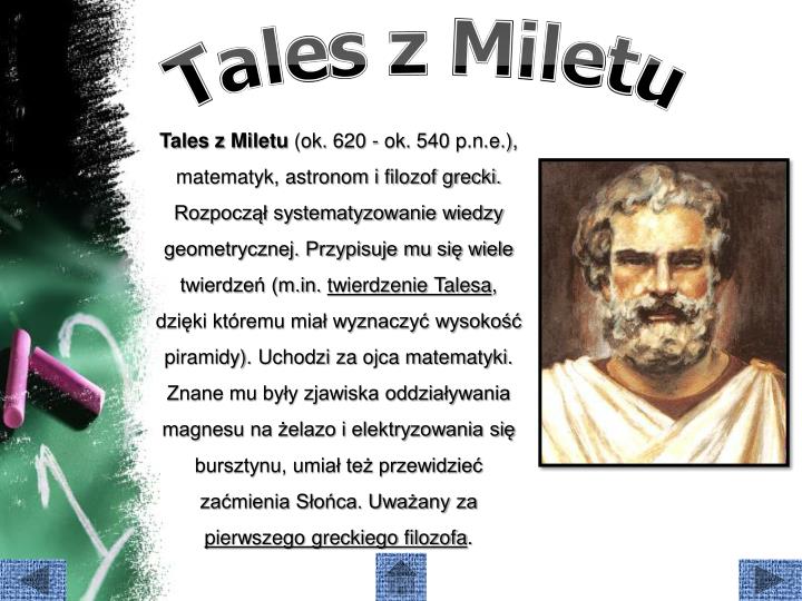 Filozof I Matematyk Z Miletu PPT - SŁAWNI MATEMATYCY PowerPoint Presentation - ID:5294769