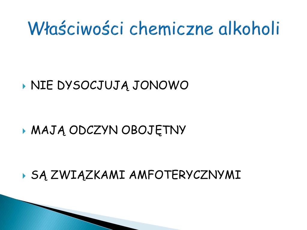 Alkohol Metylowy I Etylowy Mają Odczyn PPT - WŁAŚCIWOŚCI FIZYCZNE I CHEMICZNE ALKOHOLI opracowała: Dorota