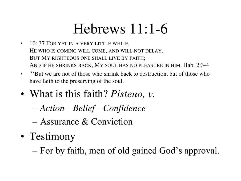 PPT - Hebrews 11:1-6 PowerPoint Presentation, free download - ID:5297751
