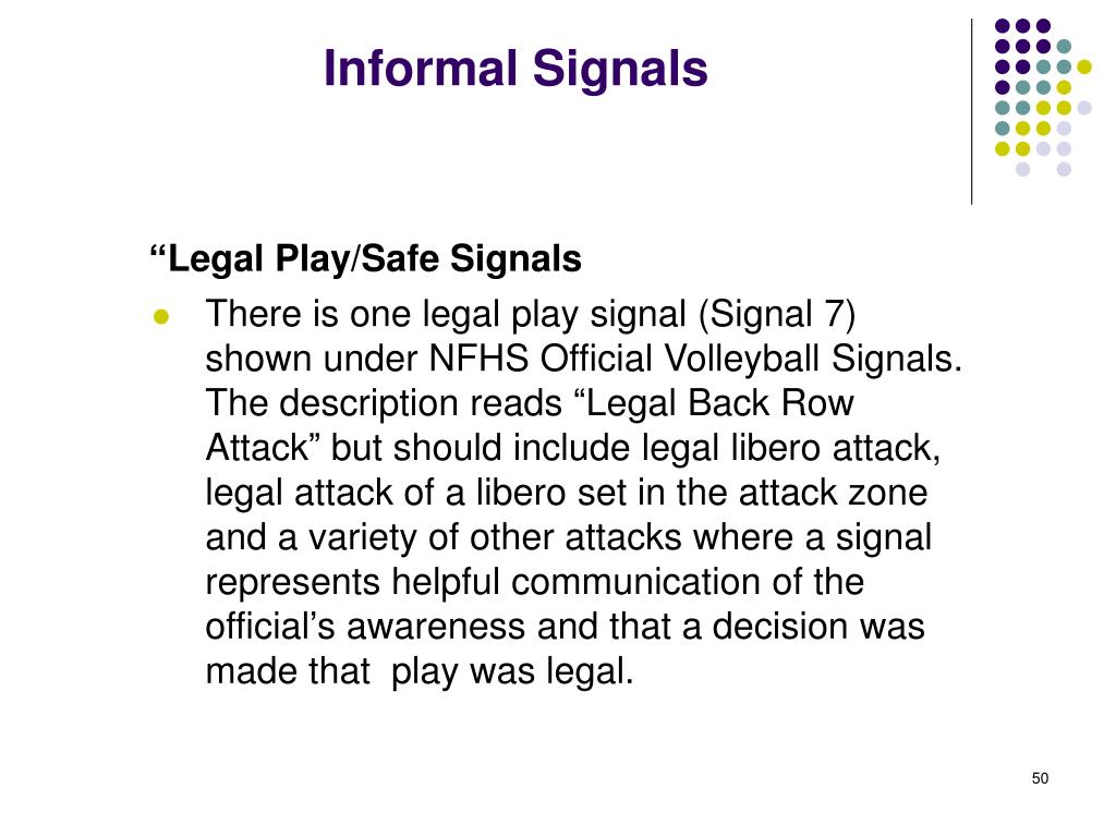 Ppt Informal Signals For Nfhs Volleyball Powerpoint Presentation Free Download Id 5298012