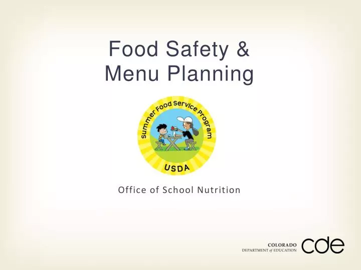 food safety menu planning n.
