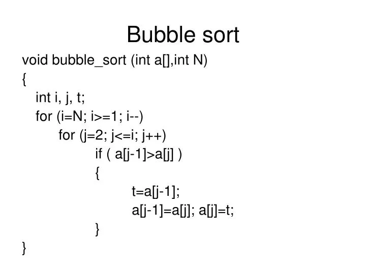bubble sort n.