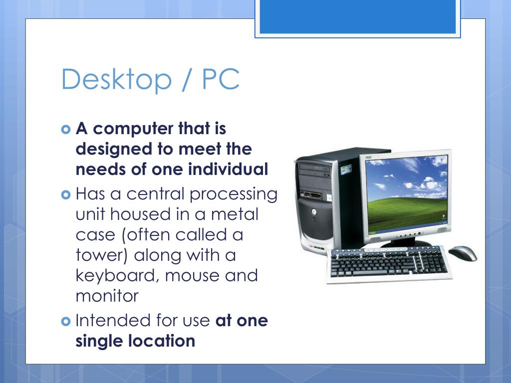 types of computers presentation