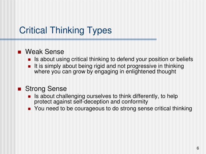 weak sense critical thinking example