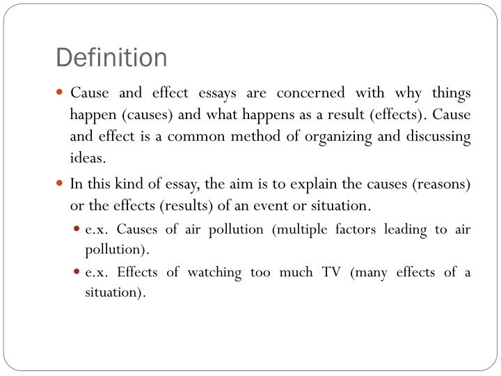 Cause and effect essay powerpoint