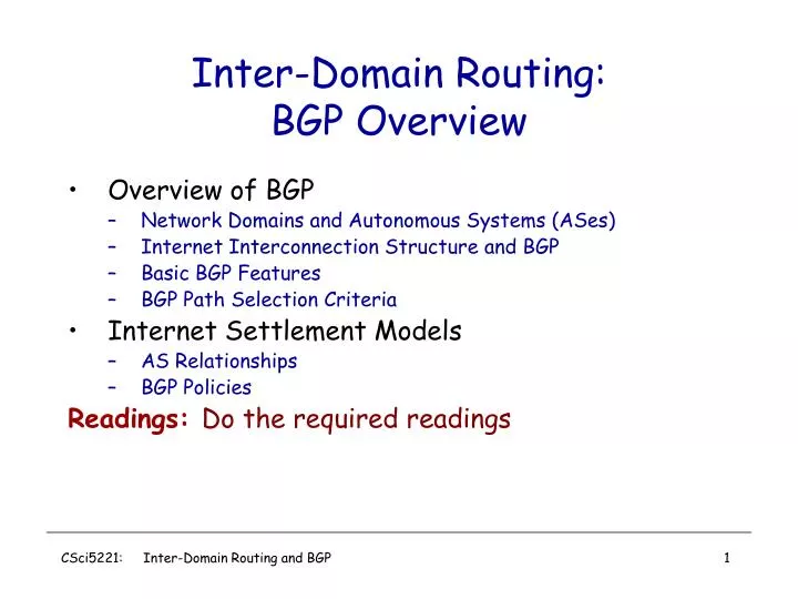 PPT - Inter-Domain Routing: BGP Overview PowerPoint Presentation, free  download - ID:5301949