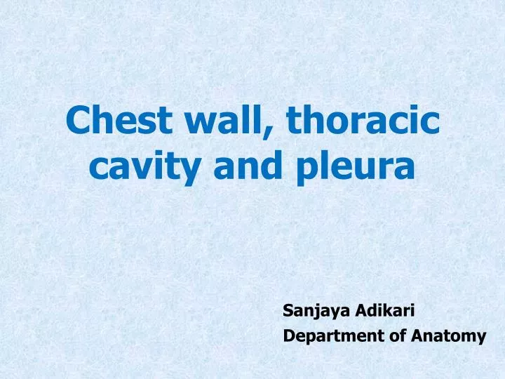 Ppt Chest Wall Thoracic Cavity And Pleura Powerpoint Presentation Free Download Id 5301975