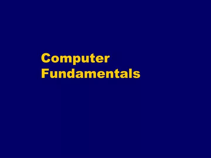 powerpoint presentation on computer fundamentals free download