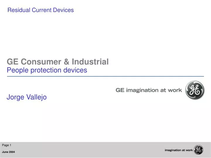 PPT GE Consumer & Industrial People protection devices Vallejo
