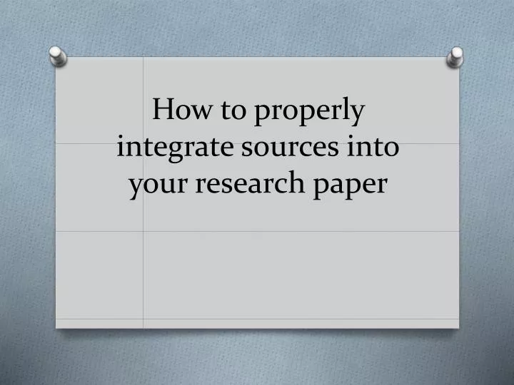 to properly integrate the research in this sample you should