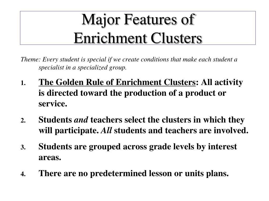 dissertation on enrichment clusters by sally m reis