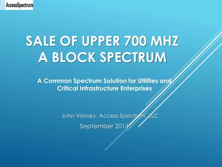 sale of upper 700 mhz a block spectrum n.