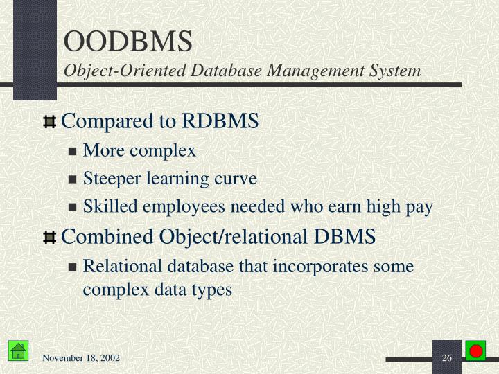 an overview of object oriented database management systems Free essay: relational and object-oriented database management systems a database is a “shared collection of logically related data designed to meet the. an overview of object oriented database management systems Free essay: relational and object-oriented database management systems a database is a “shared collection of logically related data designed to meet the.