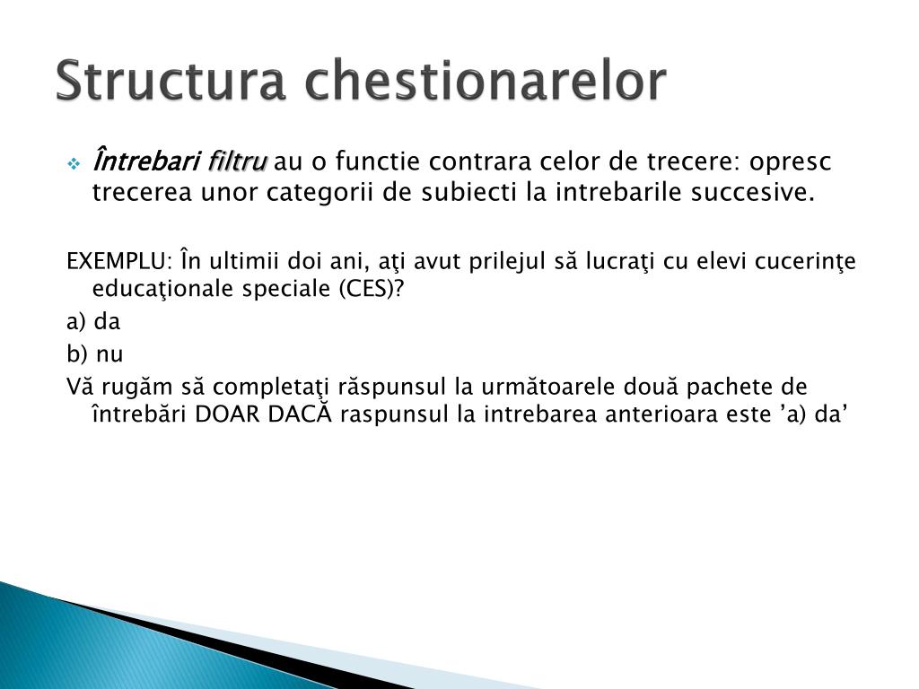 PPT - Chestionarul PowerPoint Presentation, free download - ID:5307761