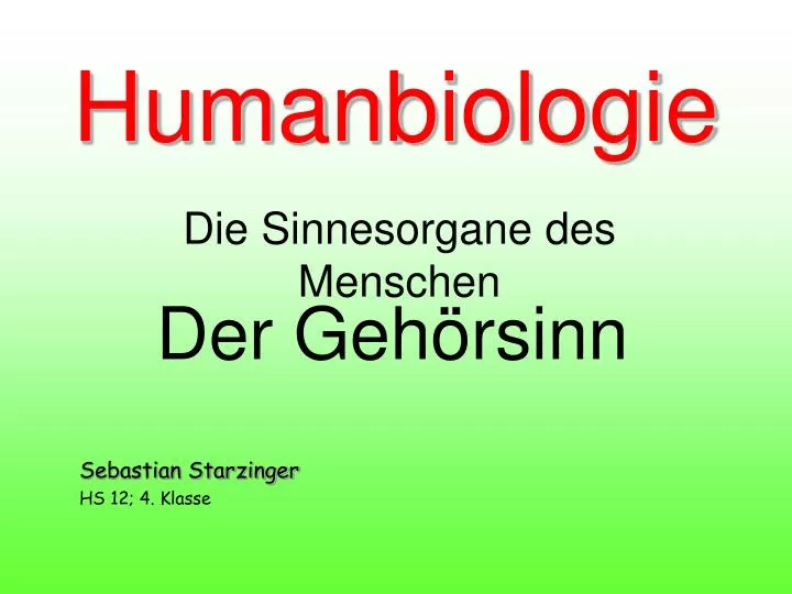 Ppt Humanbiologie Powerpoint Presentation Free Download Id 5309985