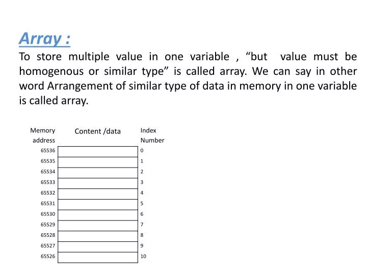 PPT - Array : PowerPoint Presentation, free download - ID:5310094