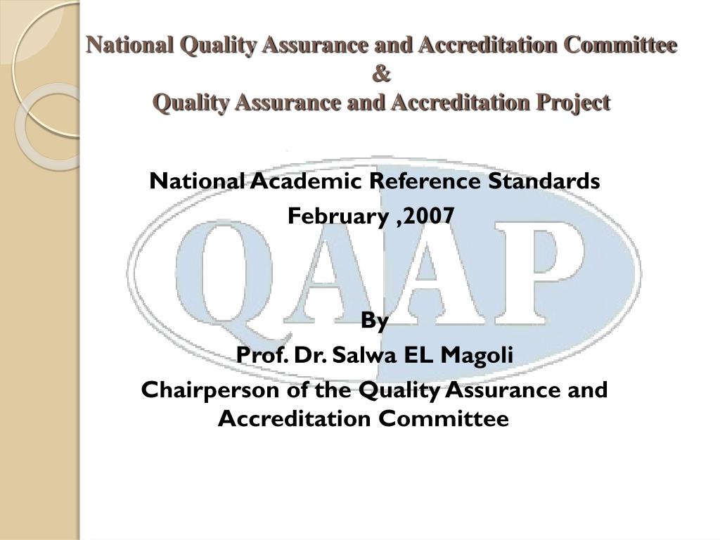 PPT National Academic Reference Standards February ,2007