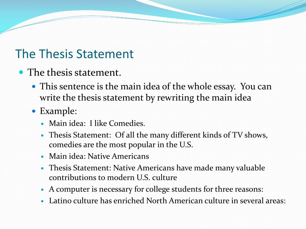 body parts of thesis