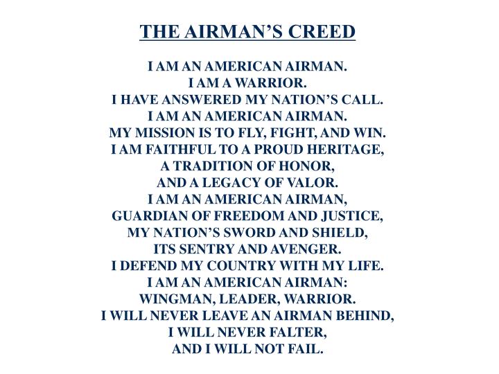 PPT The Airman s Creed And Code Of Conduct PowerPoint Presentation