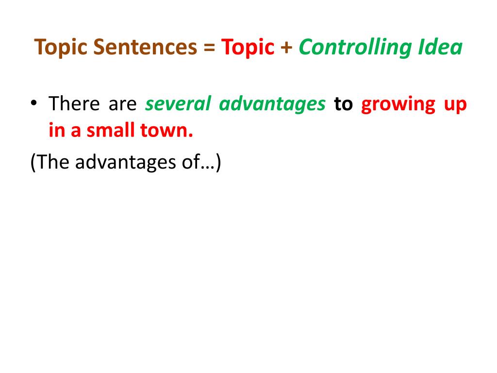 Topic Sentence Controlling Idea