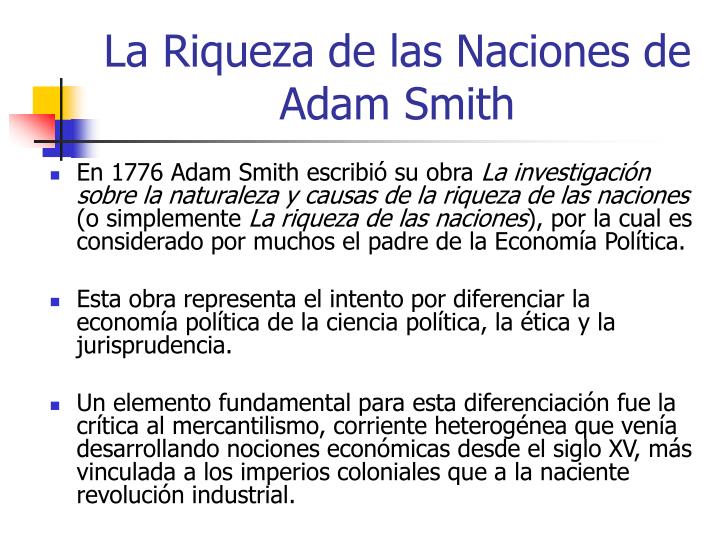 Resultado de imagen para adam smith 1776 la riqueza de las naciones