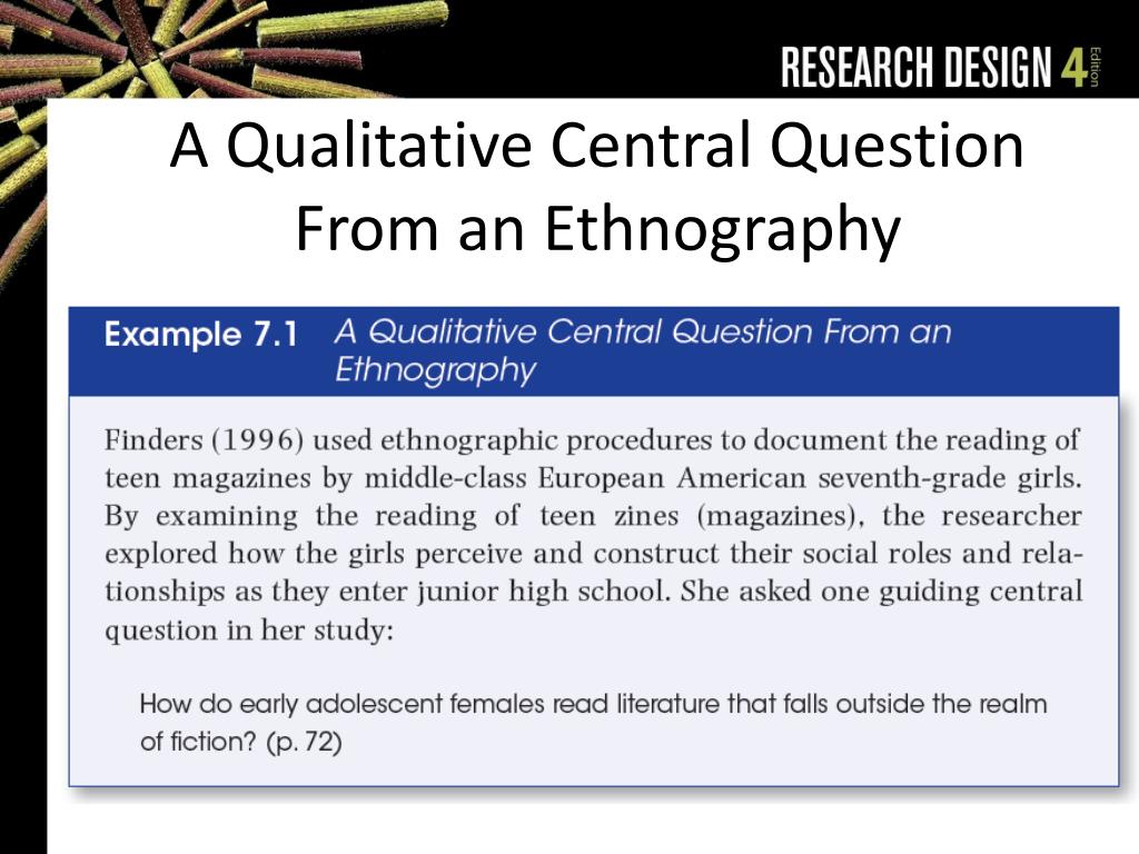 example of ethnography research question