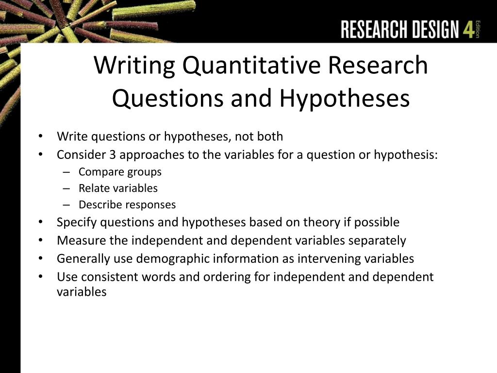 quantitative research questions and hypotheses examples