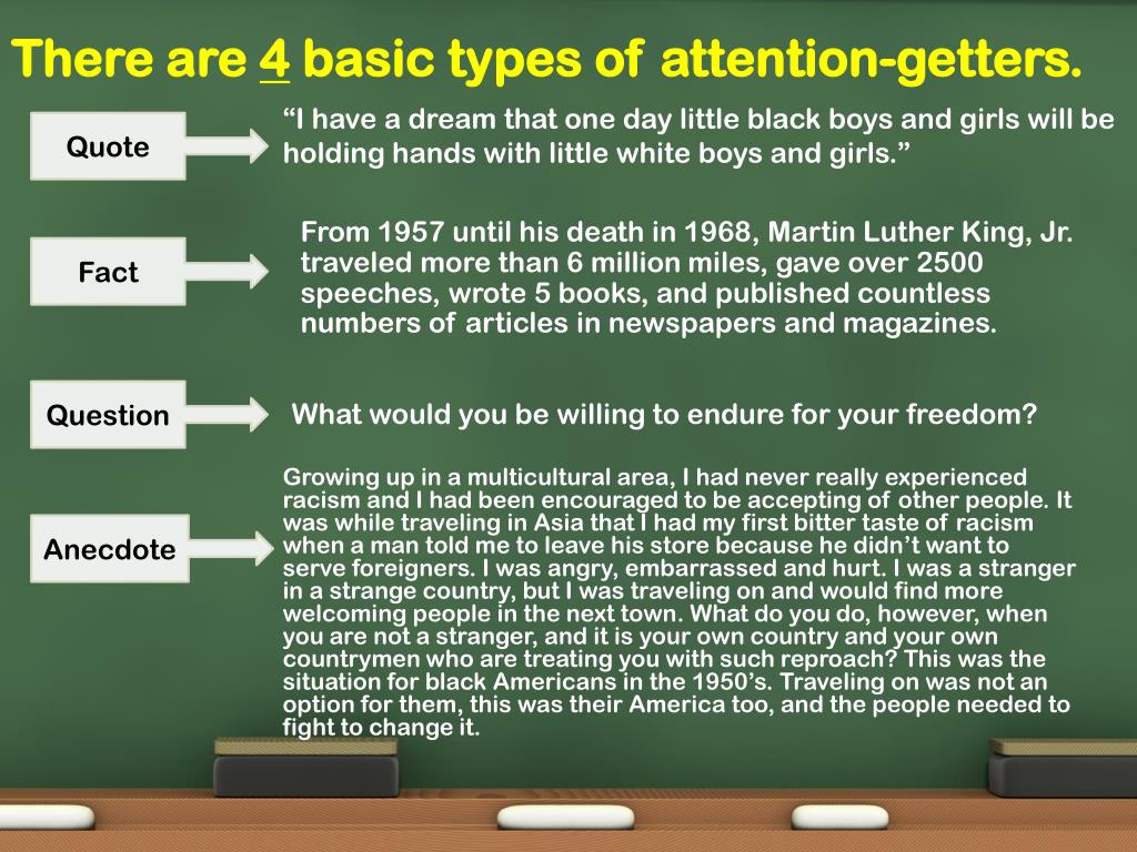 types of essay attention getters