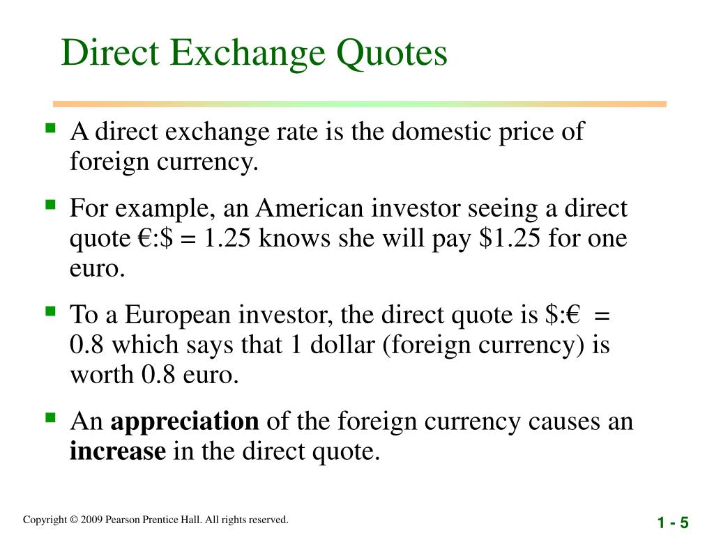 direct quotation forex