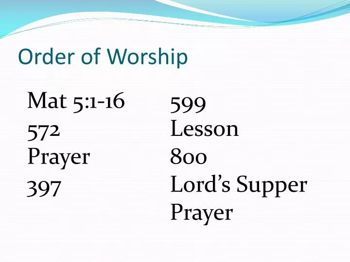 PPT Order of Worship PowerPoint Presentation, free download ID5315954