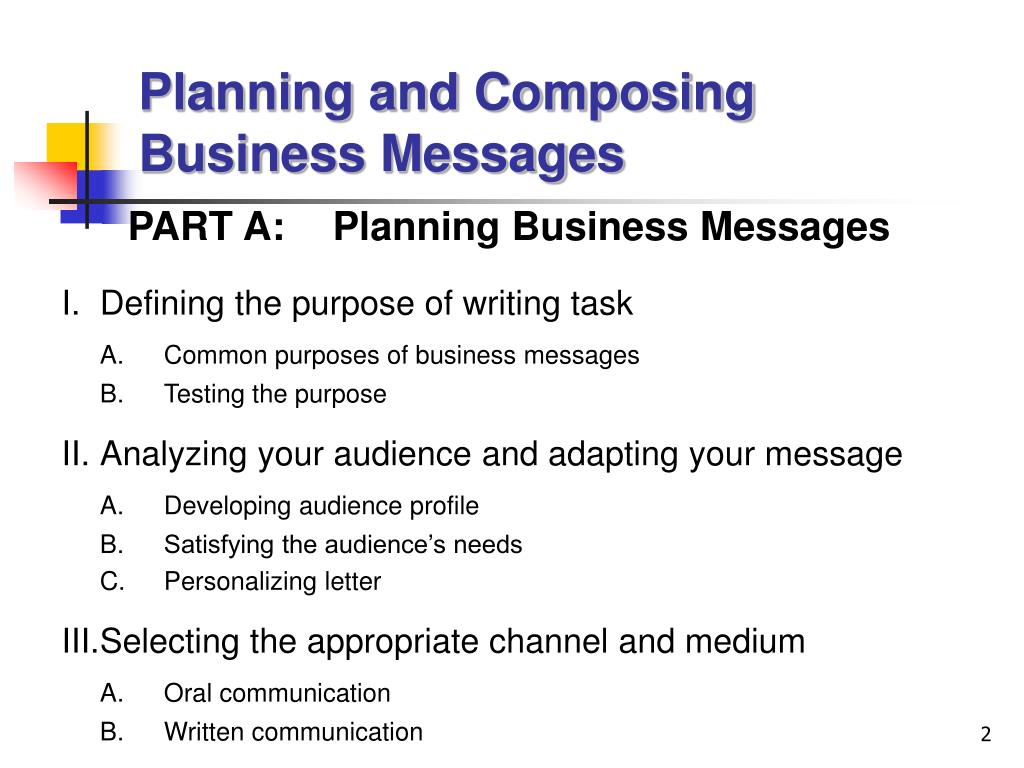 planning business messages assignment
