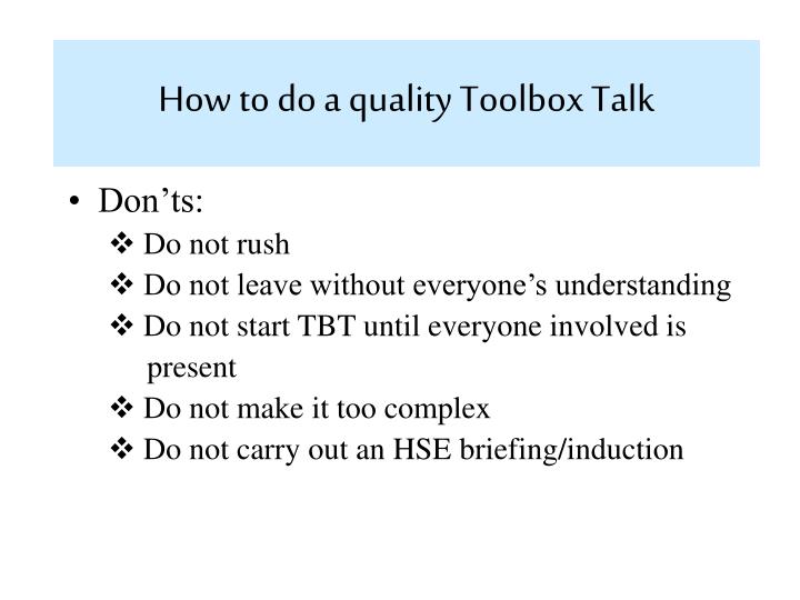 PPT Improving Worksite Safety with Toolbox Talks PowerPoint