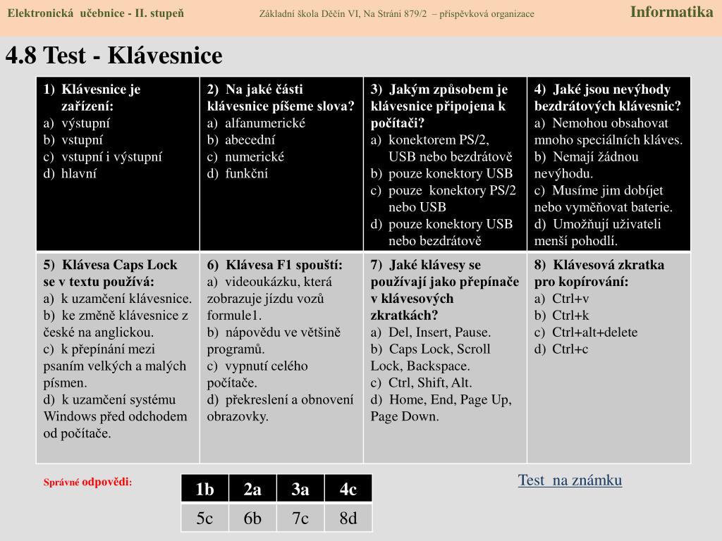 PPT - 4.1 Klávesnice PowerPoint Presentation, free download - ID:5317059