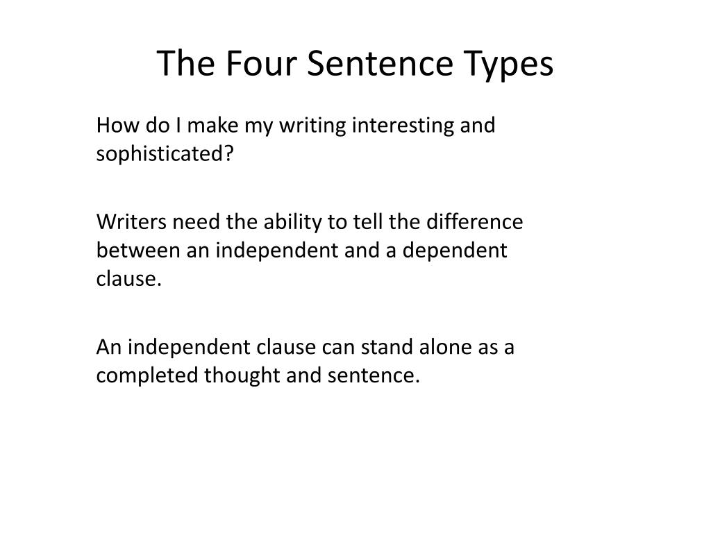 4 Types Of Sentences Worksheet